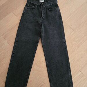AGOLDE Straight leg washed black jeans
